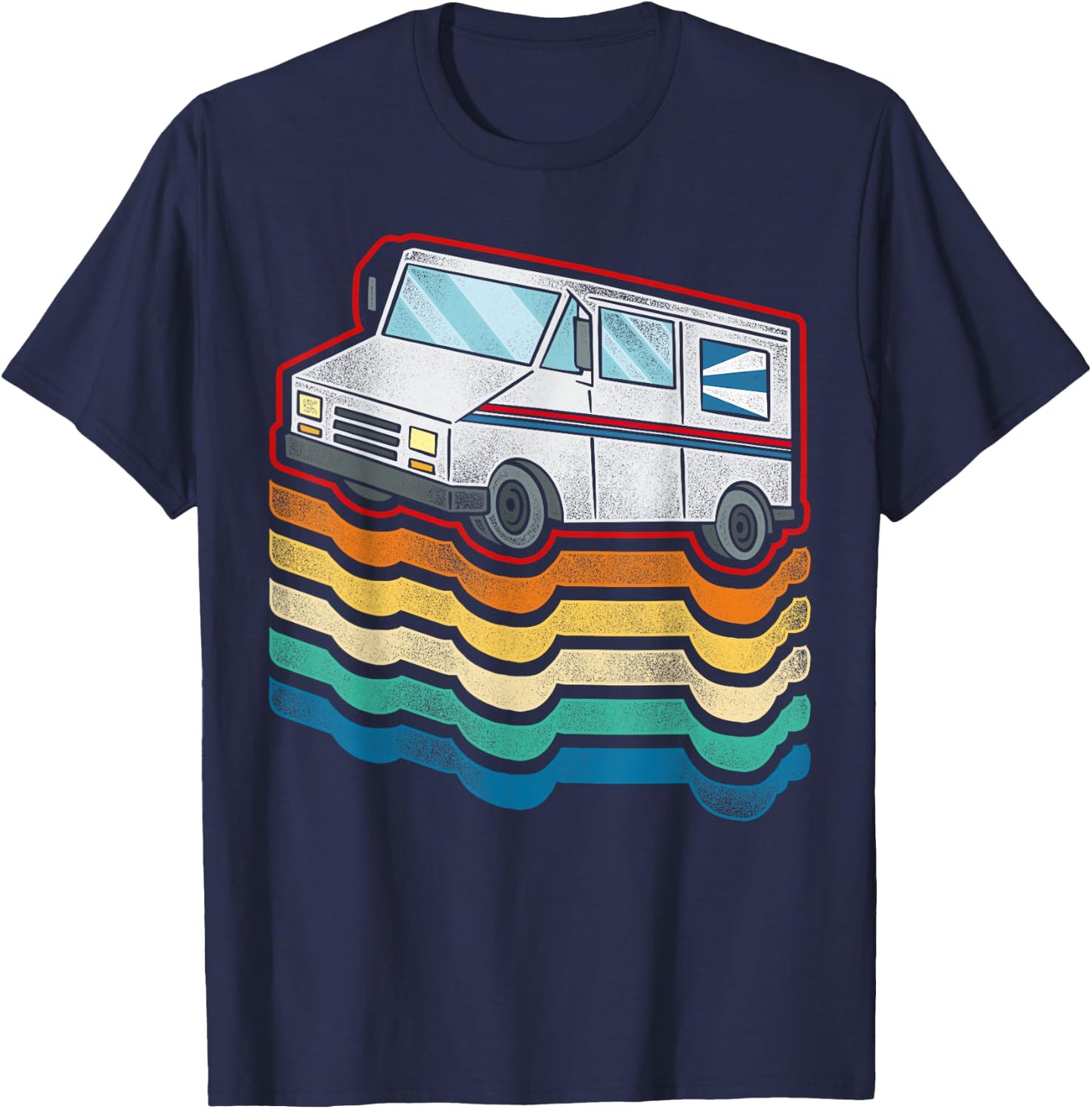 Postman Mailman Retro Vintage Post Truck T-Shirt - T-Shirt | Navy