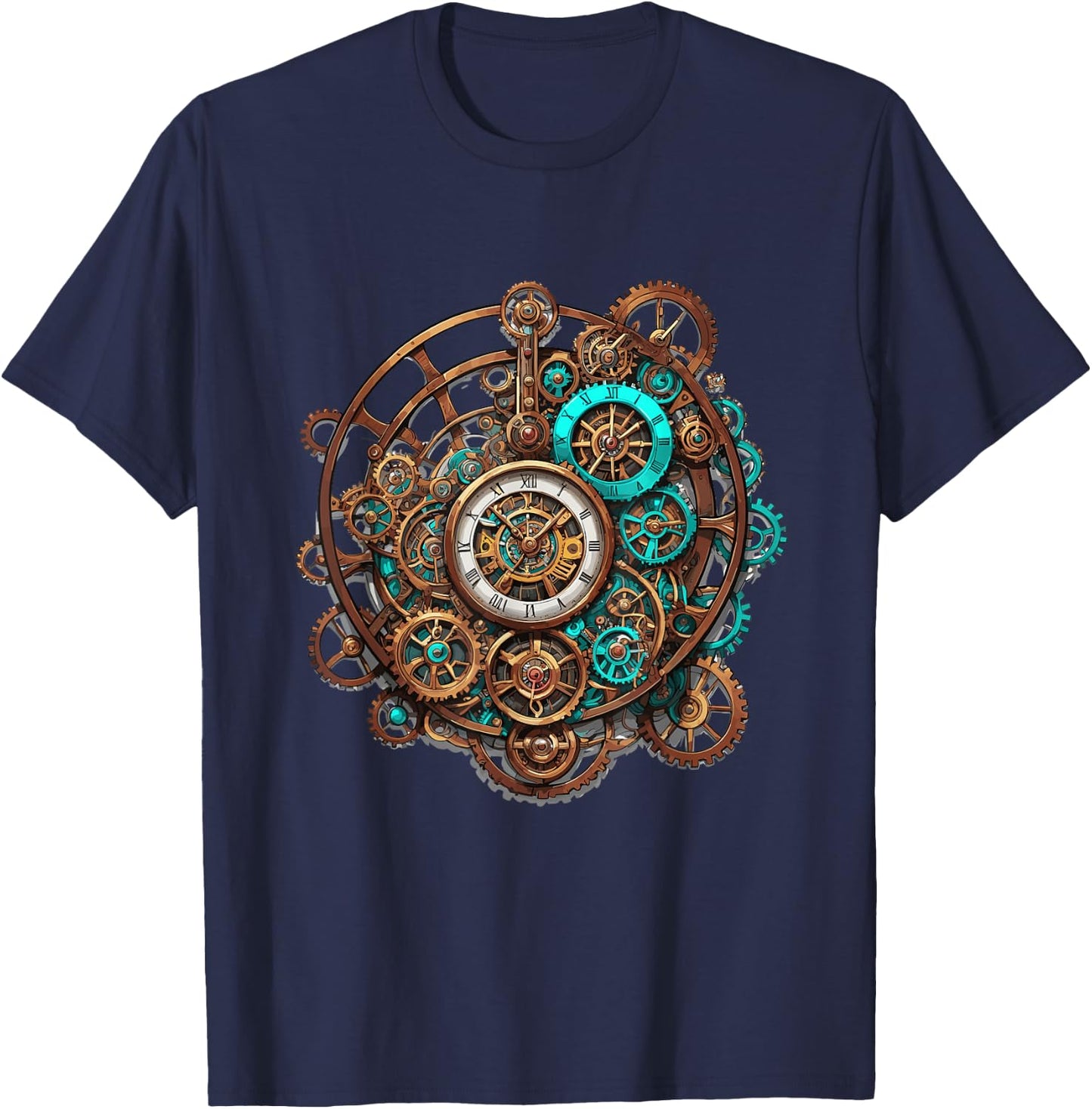 Vintage steampunk clock gears steampunk T-Shirt - T-Shirt | Navy