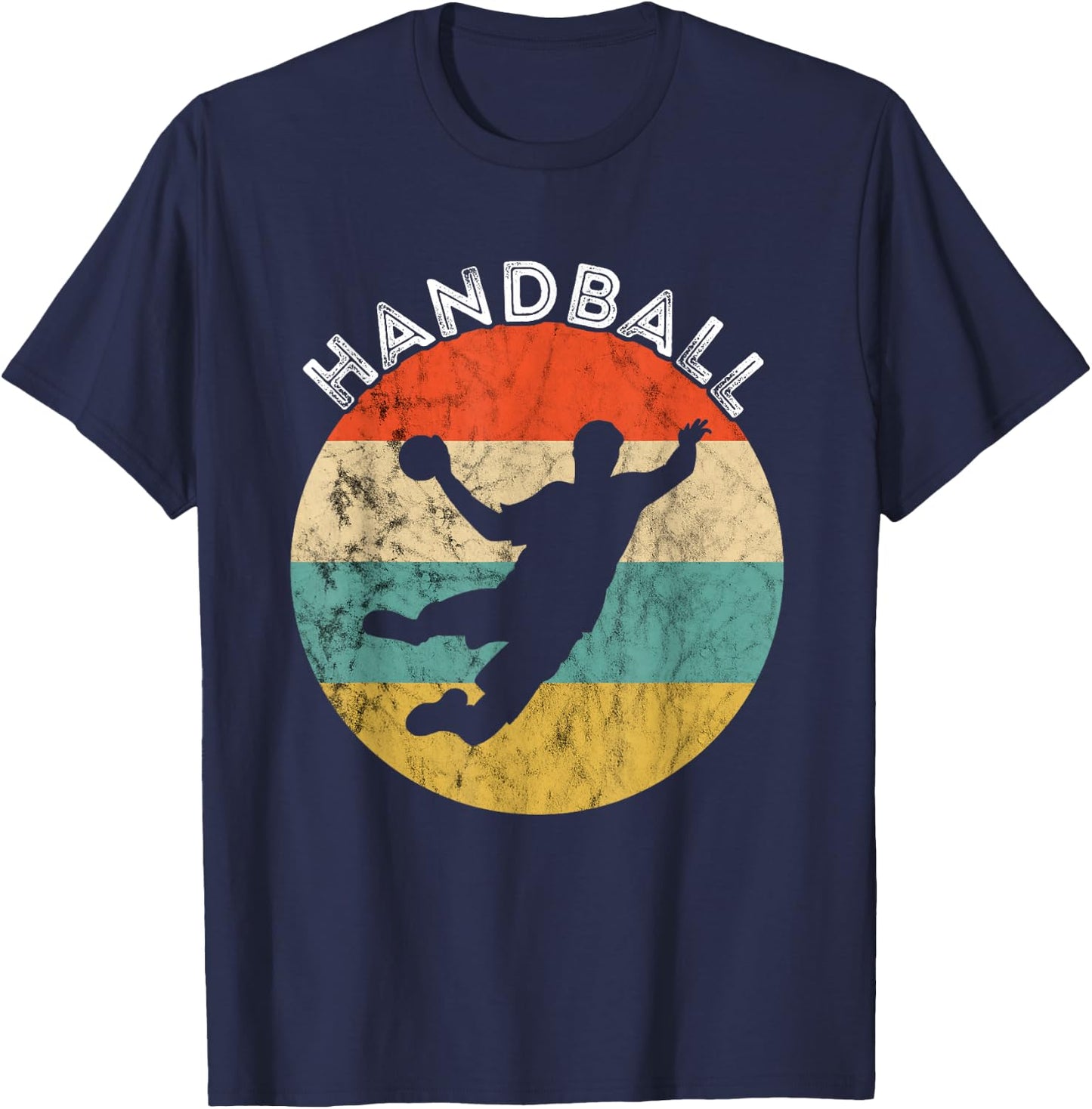 Handball Vintage Retro Handball Player Handball Game T-Shirt - T-Shirt | Navy