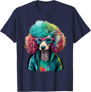 Tie Dye Poodle - Dog Owner Puppy Lover Pet Breeder Men Women Kids T-Shirt - T-Shirt | Navy