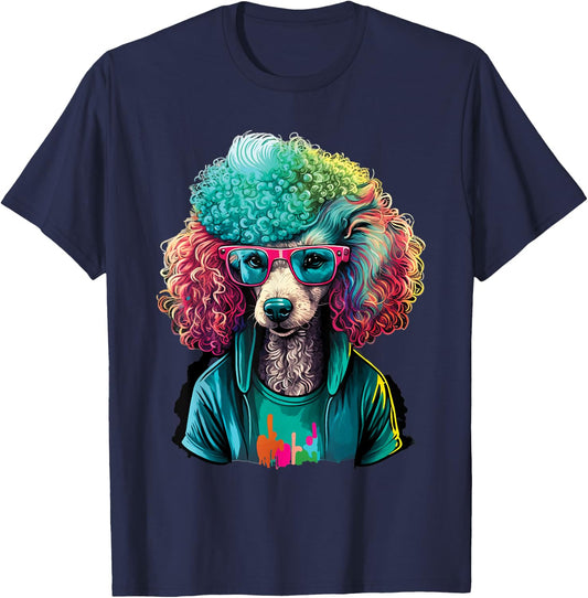 Tie Dye Poodle - Dog Owner Puppy Lover Pet Breeder Men Women Kids T-Shirt - T-Shirt | Navy