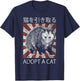 Adopt A Cat Possum Japanese Animals Feline T-Shirt - T-Shirt | Navy