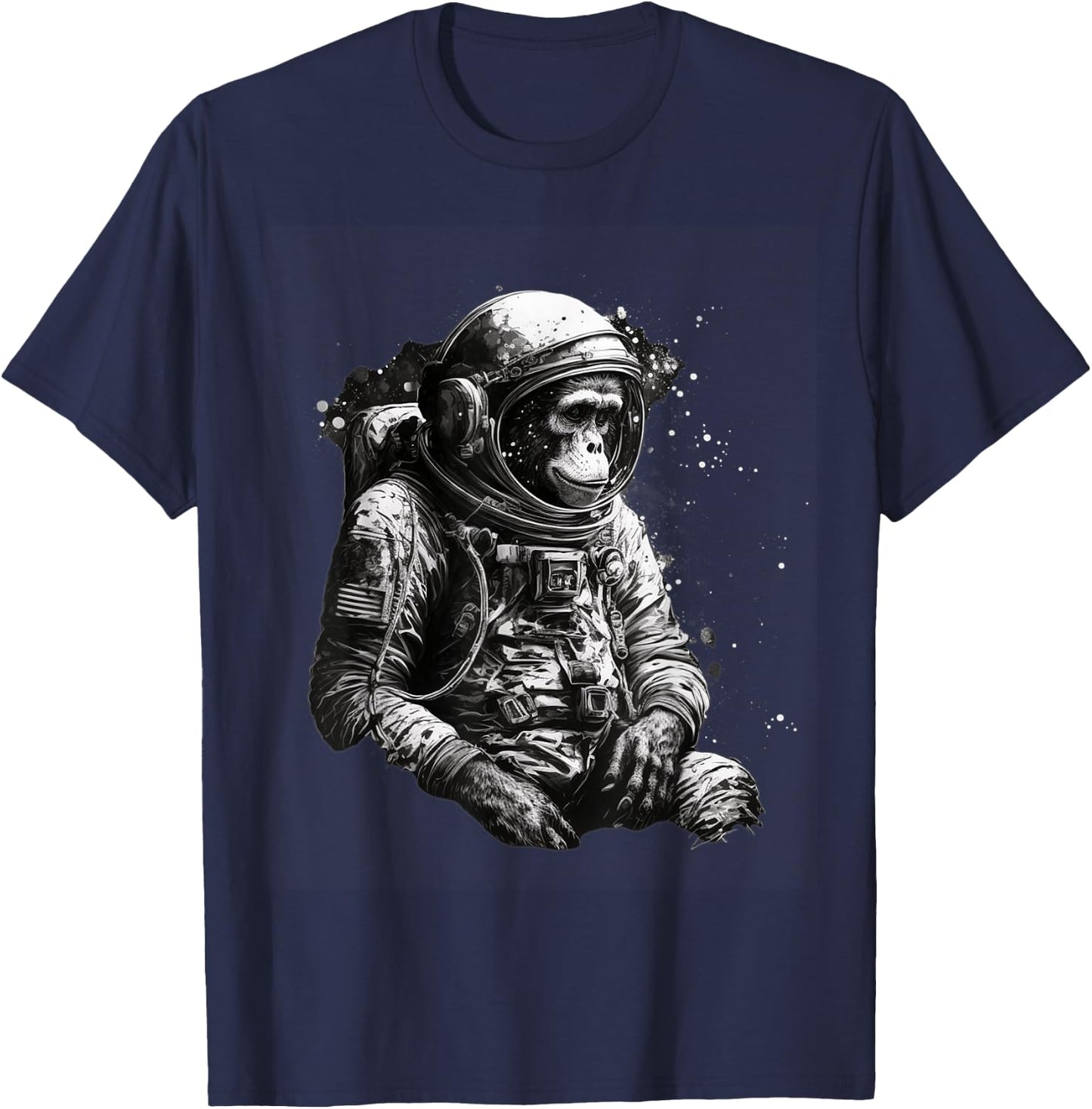 Chimpanzee Space Astronaut Travel Monkey Vintage Design T-Shirt - T-Shirt | Navy