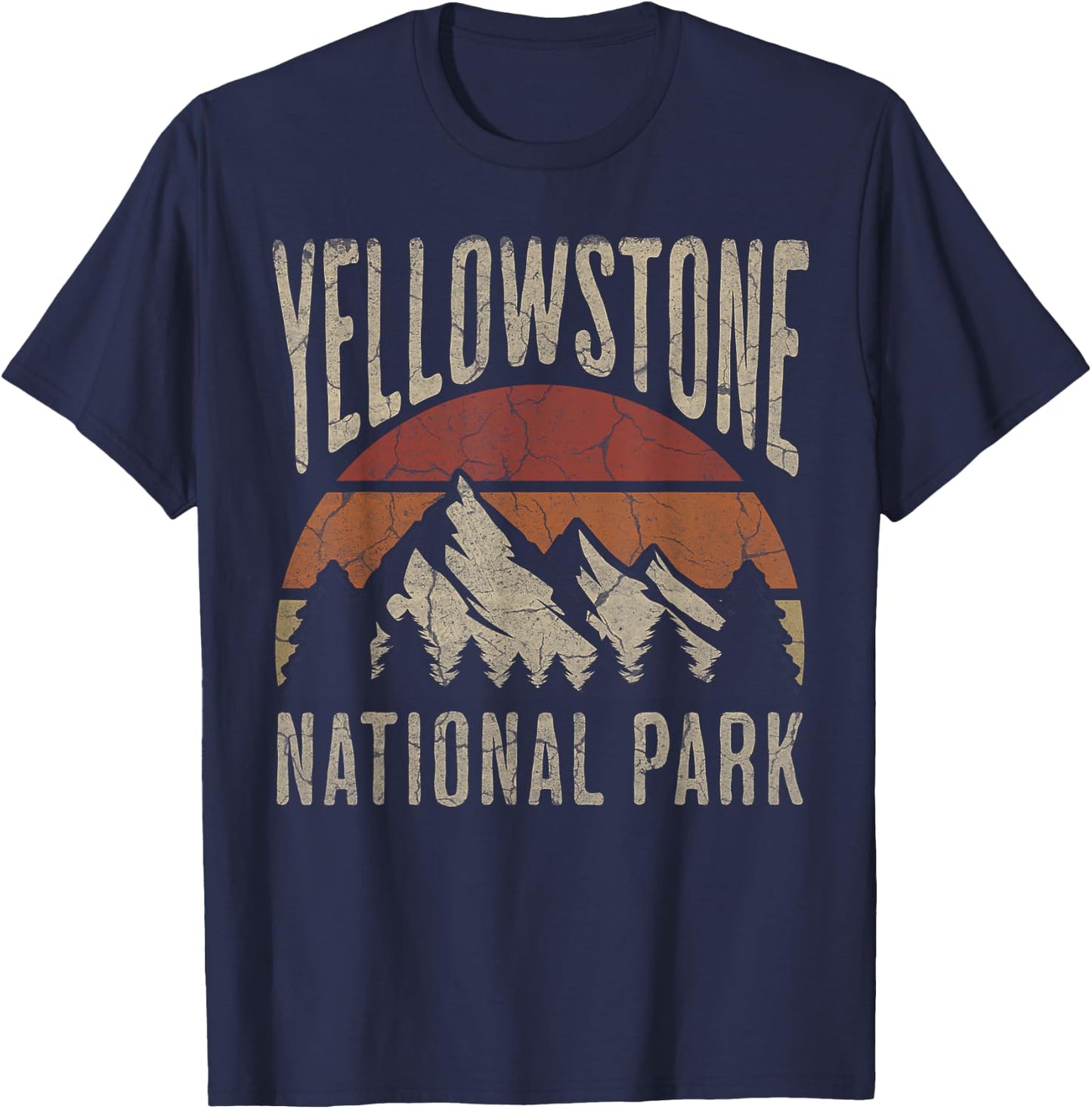 Yellowstone National Park Wyoming Nature Hiking Outdoors T-Shirt - T-Shirt | Navy