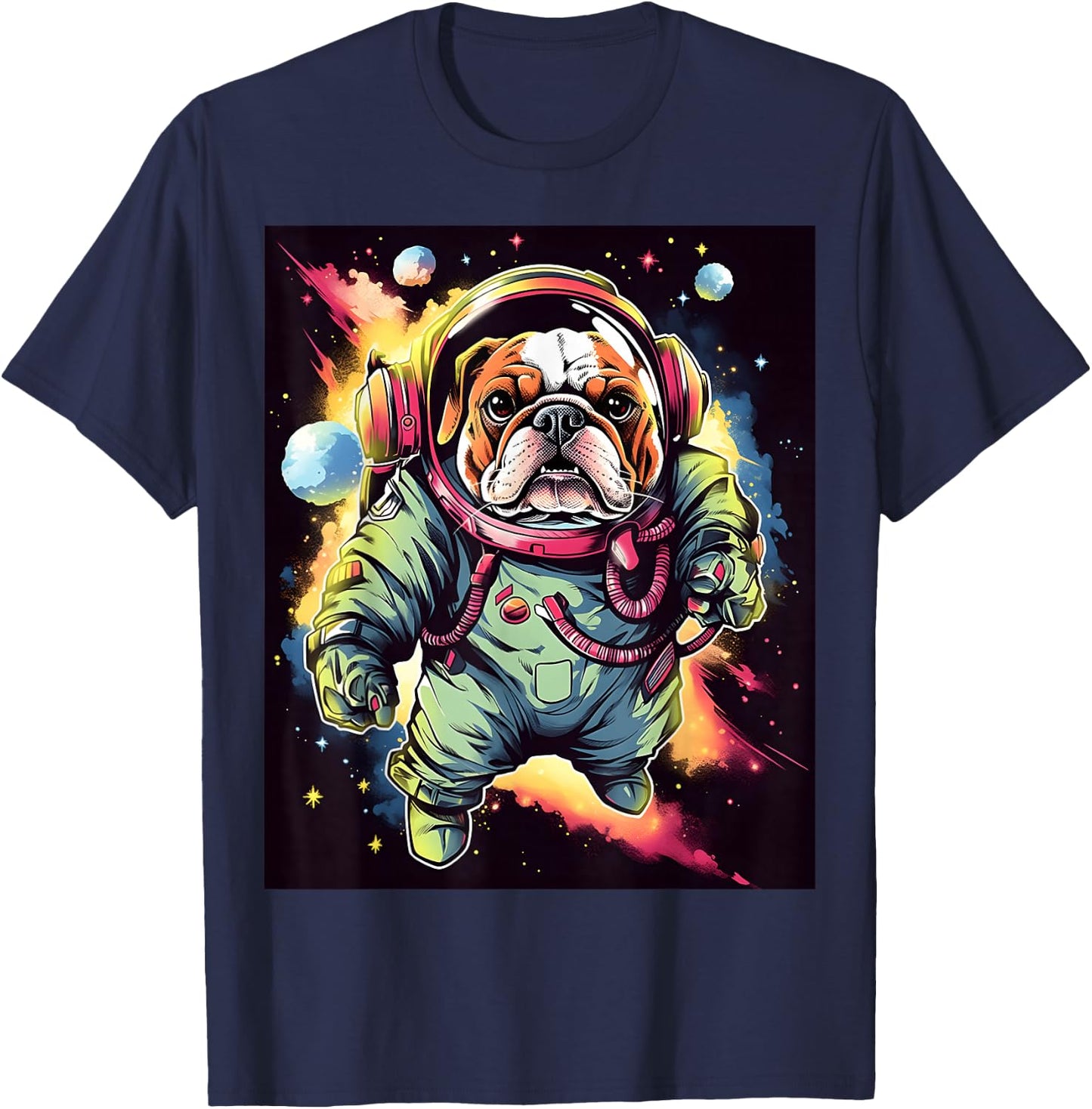 AstroBulldog: Journey to the Stars T-Shirt - T-Shirt | Navy
