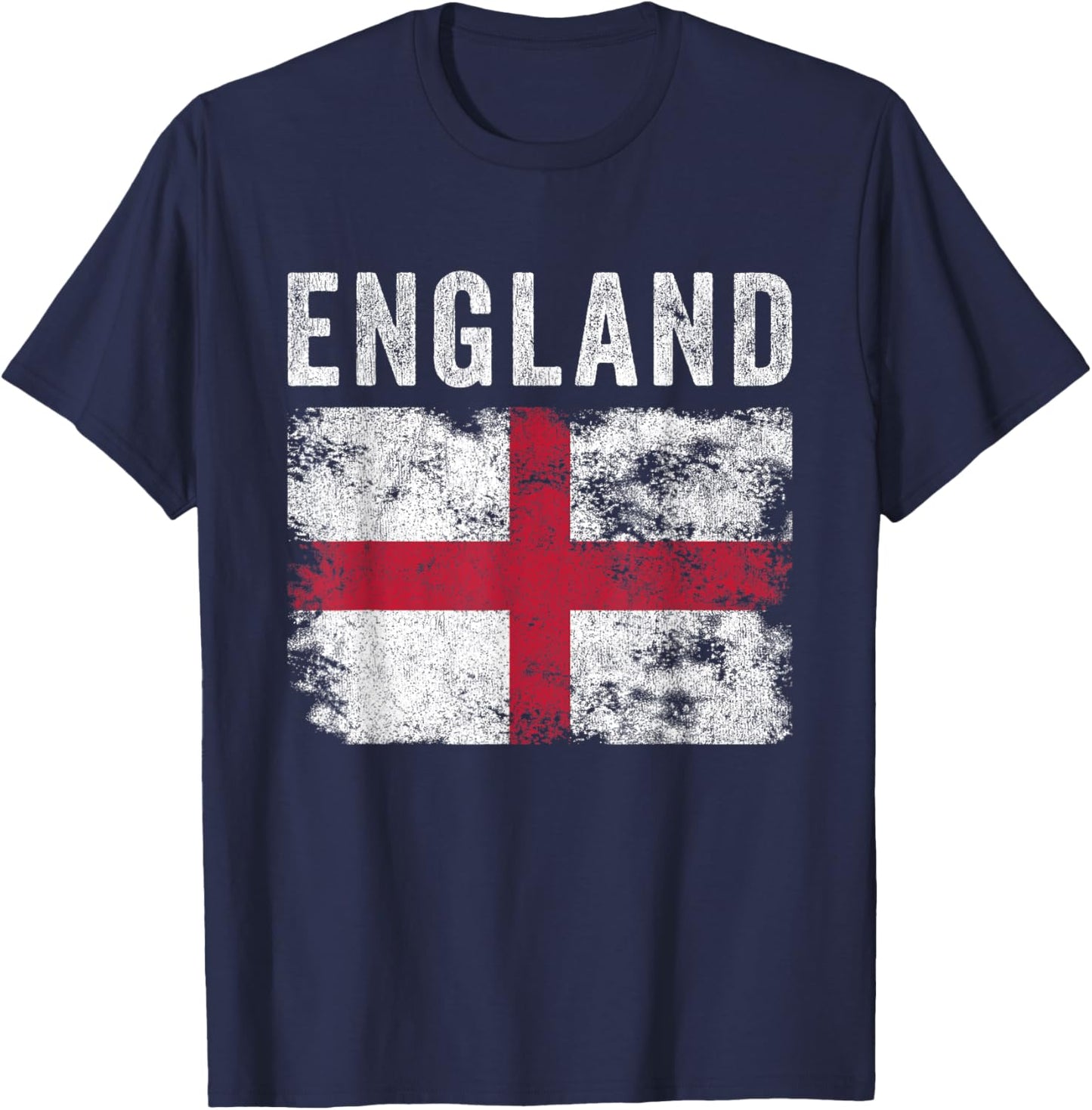 England Flag Distressed - Men Women Kids - English Flag T-Shirt - T-Shirt | Navy