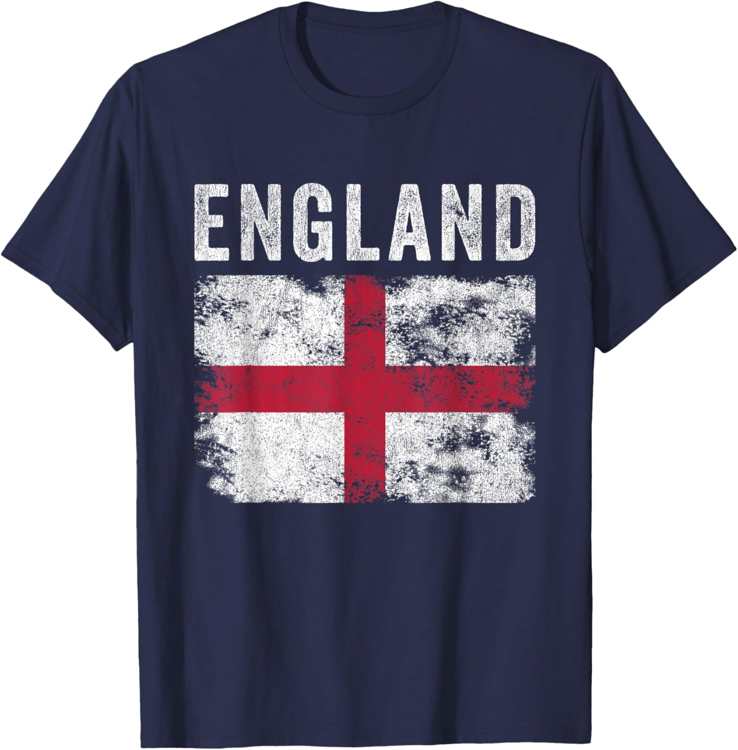 England Flag Distressed - Men Women Kids - English Flag T-Shirt - T-Shirt | Navy