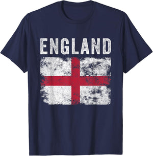 England Flag Distressed - Men Women Kids - English Flag T-Shirt - T-Shirt | Navy