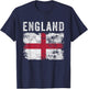 England Flag Distressed - Men Women Kids - English Flag T-Shirt - T-Shirt | Navy