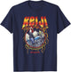 Rooster Fighter Keiji Metal Motorcycle Circle T-Shirt - T-Shirt | Navy