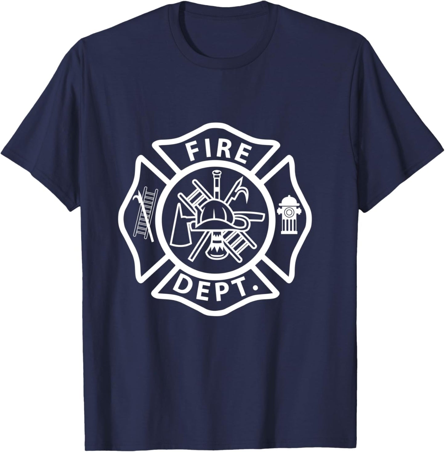 Fire Department Logo Uniform Fireman Symbol Firefighter Gear T-Shirt - T-Shirt | Navy