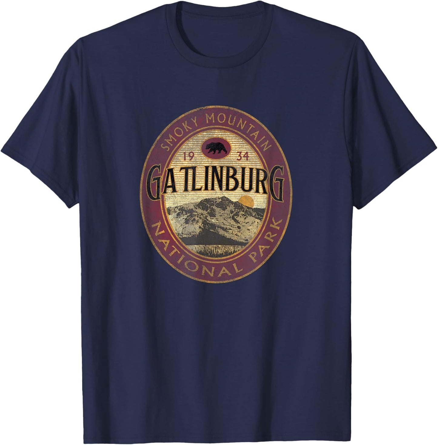 Great Smoky Mountains National Park Gatlinburg Vintage T-Shirt - T-Shirt | Navy