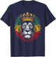 Ethiopian Flag Lion Rastafarian Reggae Rasta Lion of Judah T-Shirt - T-Shirt | Navy