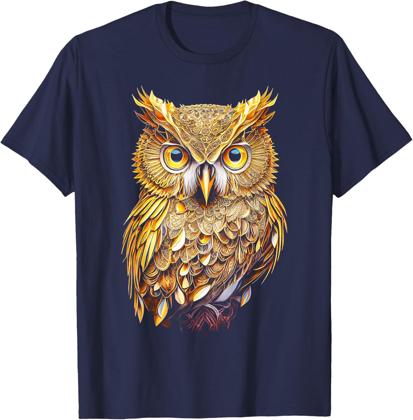 Owl Colourful Bird Art Owl Graphic Animal Owls Owl T-Shirt - T-Shirt | Navy
