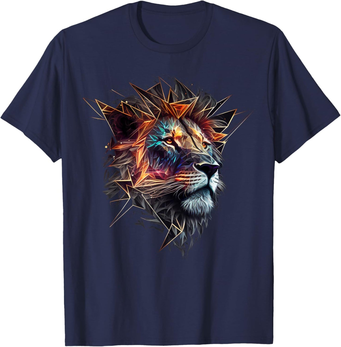 Lion Animal Lover Motif Animal Zoo Print Lion T-Shirt - T-Shirt | Navy