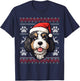 Bernedoodle Santa Hat Christmas Funny Dog Mom Dad T-Shirt - T-Shirt | Navy