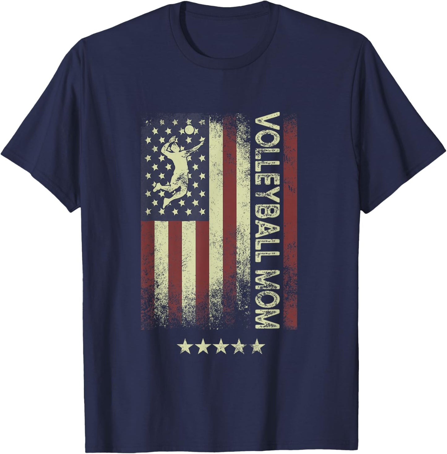 USA American Flag - Volleyball Mom Men T-Shirt - T-Shirt | Navy