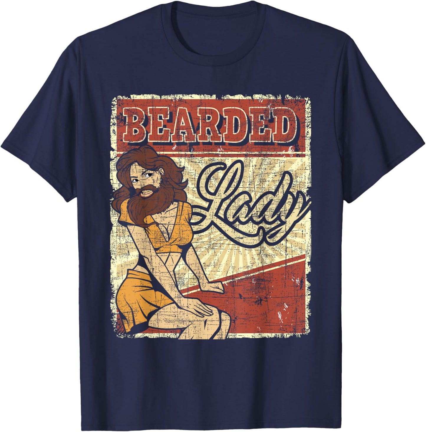 Bearded Lady - Circus Birthday Party Circus Costume T-Shirt - T-Shirt | Navy