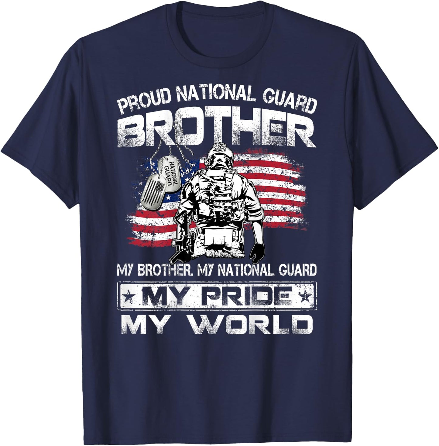 Proud US National Guard Brother My Brother My National Guard T-Shirt - T-Shirt | Navy