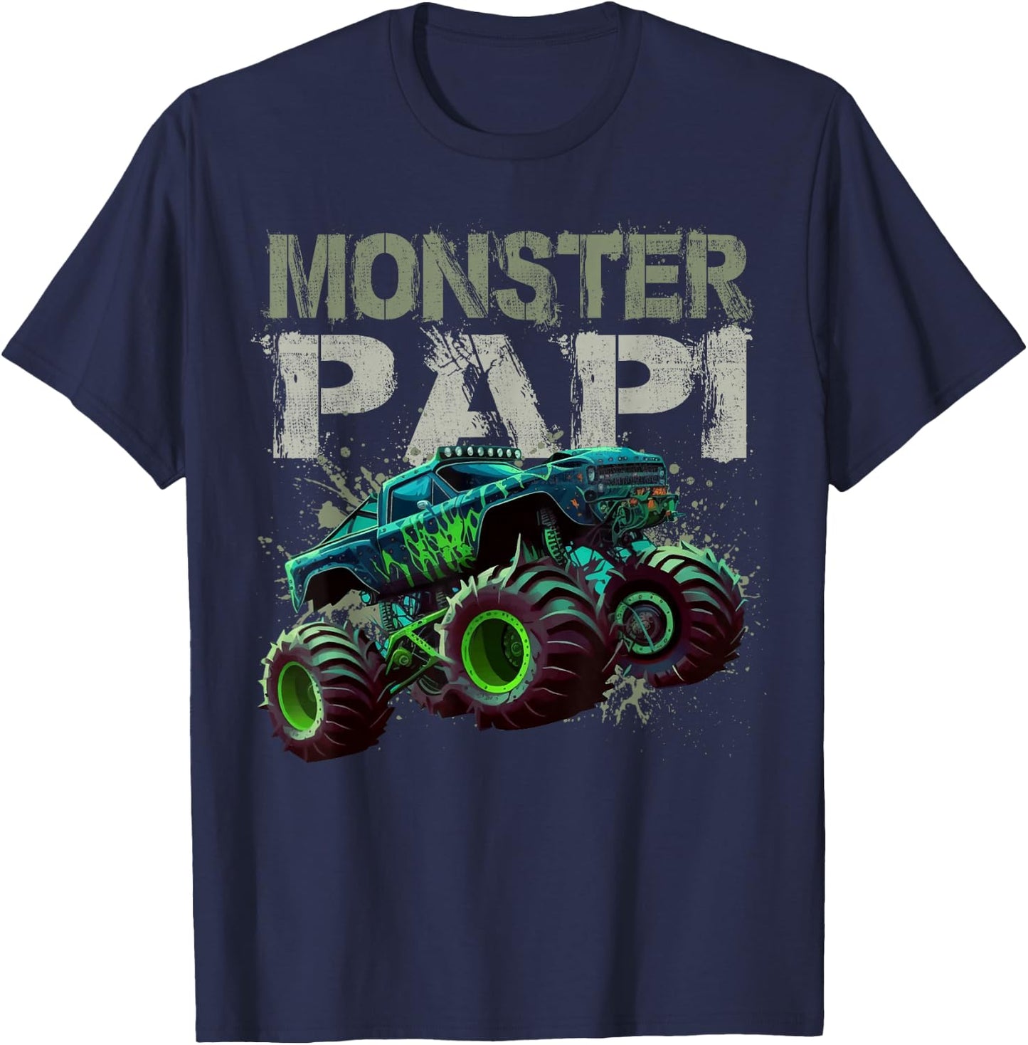 Monster Truck Papi Family Matching Monster Truck Lovers T-Shirt - T-Shirt | Navy