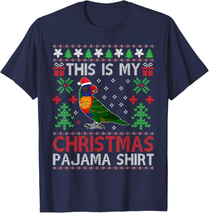 This Is My Christmas Pajama Costume Rainbow Lorikeets Xmas T-Shirt - T-Shirt | Navy