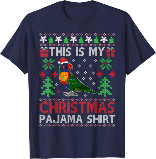 This Is My Christmas Pajama Costume Rainbow Lorikeets Xmas T-Shirt - T-Shirt | Navy