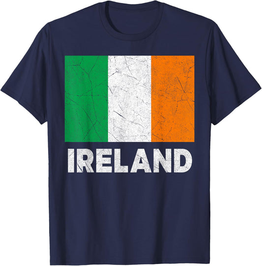 Irish Flag Ireland Women Boys Girls Kids Birthday T-Shirt - T-Shirt | Navy