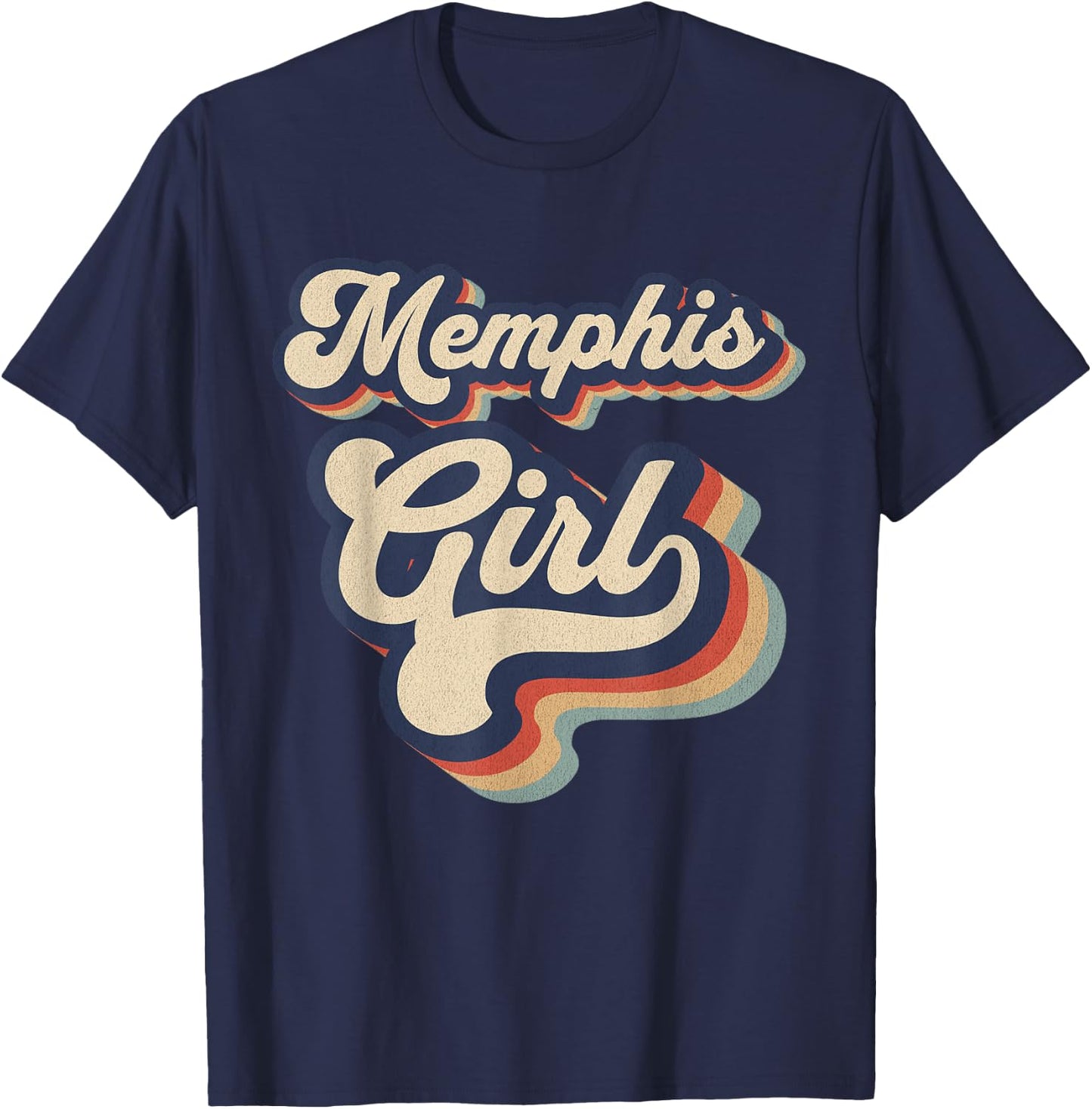 Vintage Design For Girls From Memphis Tennessee T-Shirt - T-Shirt | Navy
