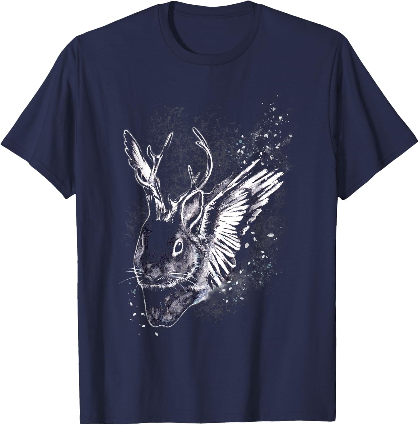Wolpertinger Rabbit Deer Gothic Fantasy Fabulous Beauty T-Shirt - T-Shirt | Navy