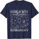 Kids Vintage Just A Boy Who Loves Astronomy Space Planet Lover T-Shirt - T-Shirt | Navy
