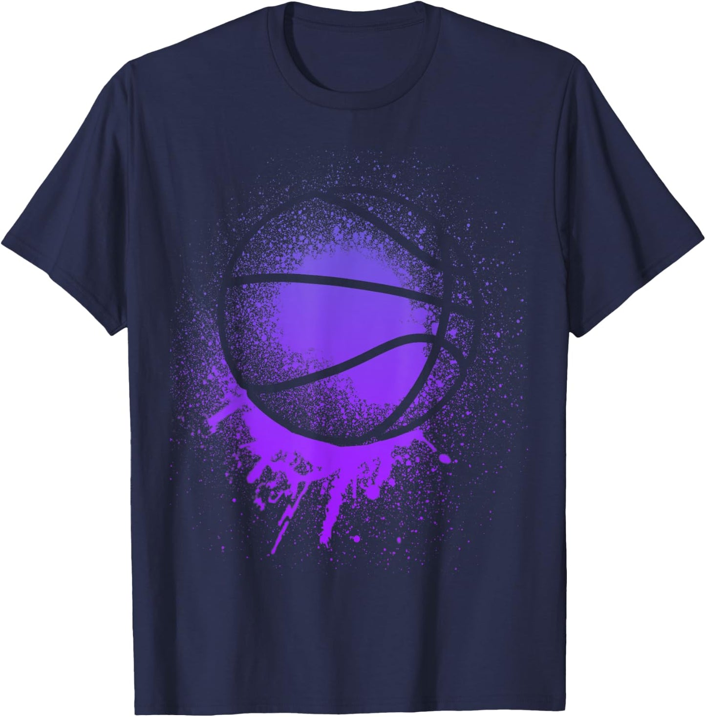 Basketball Team men Silhouette Purple Bball Birthday Baller T-Shirt - T-Shirt | Navy