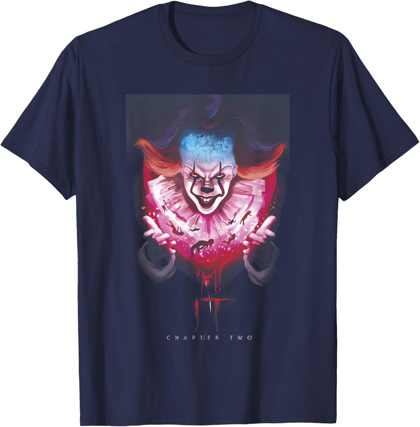 It Chapter Two Floating Children Evil Pennywise Portrait T-Shirt - T-Shirt | Navy