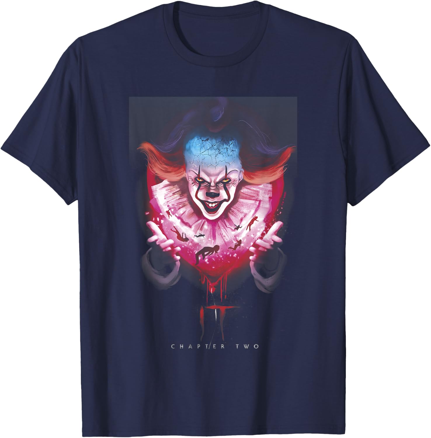 It Chapter Two Floating Children Evil Pennywise Portrait T-Shirt - T-Shirt | Navy