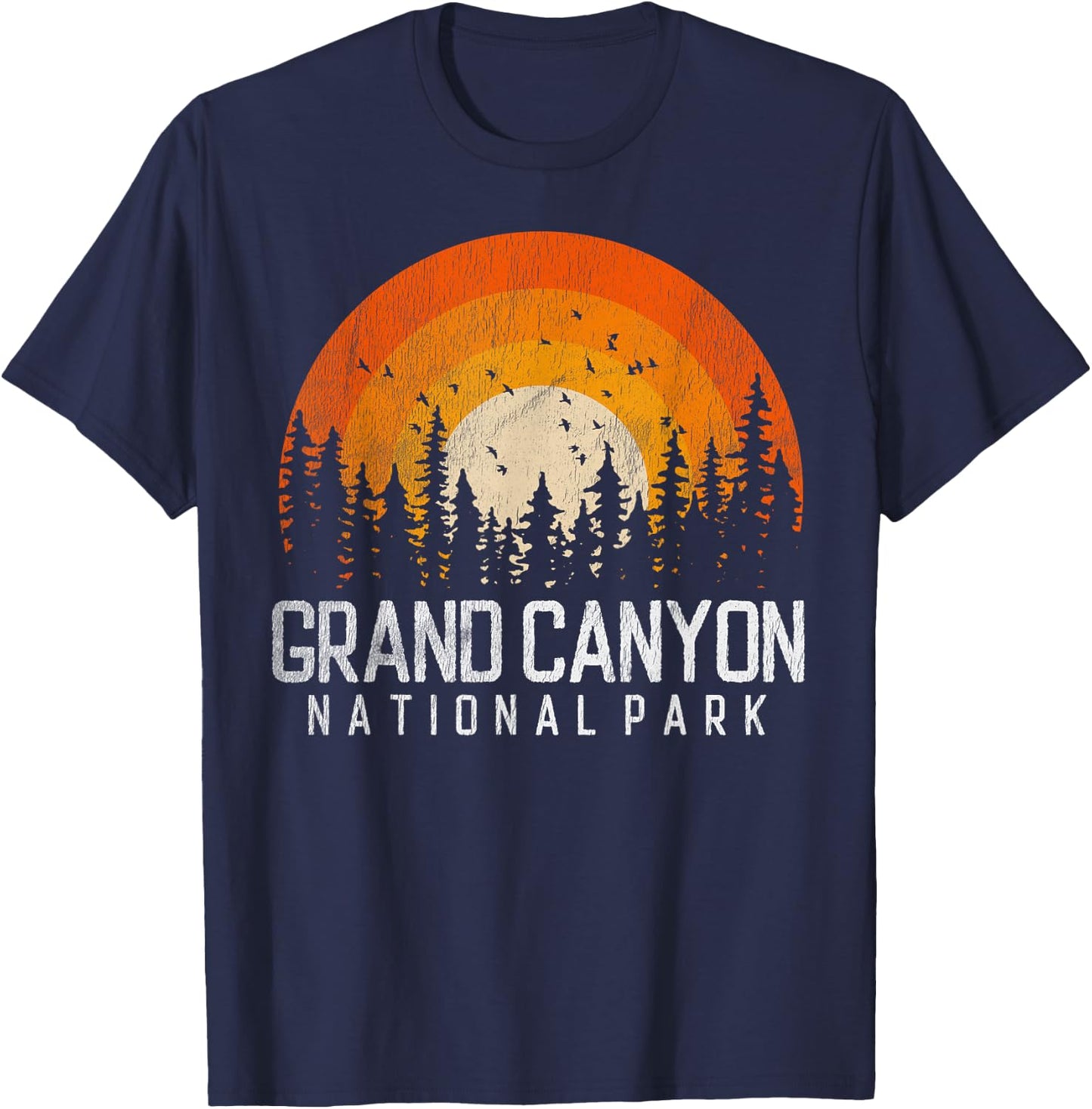 Grand Canyon US National Park Arizona Vintage Retro 80s Gift T-Shirt - T-Shirt | Navy
