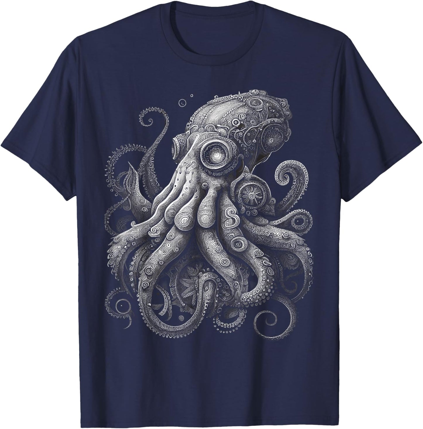 Octopus Tentacle Sea Creature Ocean Marine Biology Design T-Shirt - T-Shirt | Navy