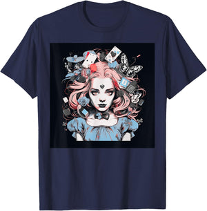Alice T Wonderland Pop Surrealism Fiction Clothing Punk T T-Shirt - T-Shirt | Navy