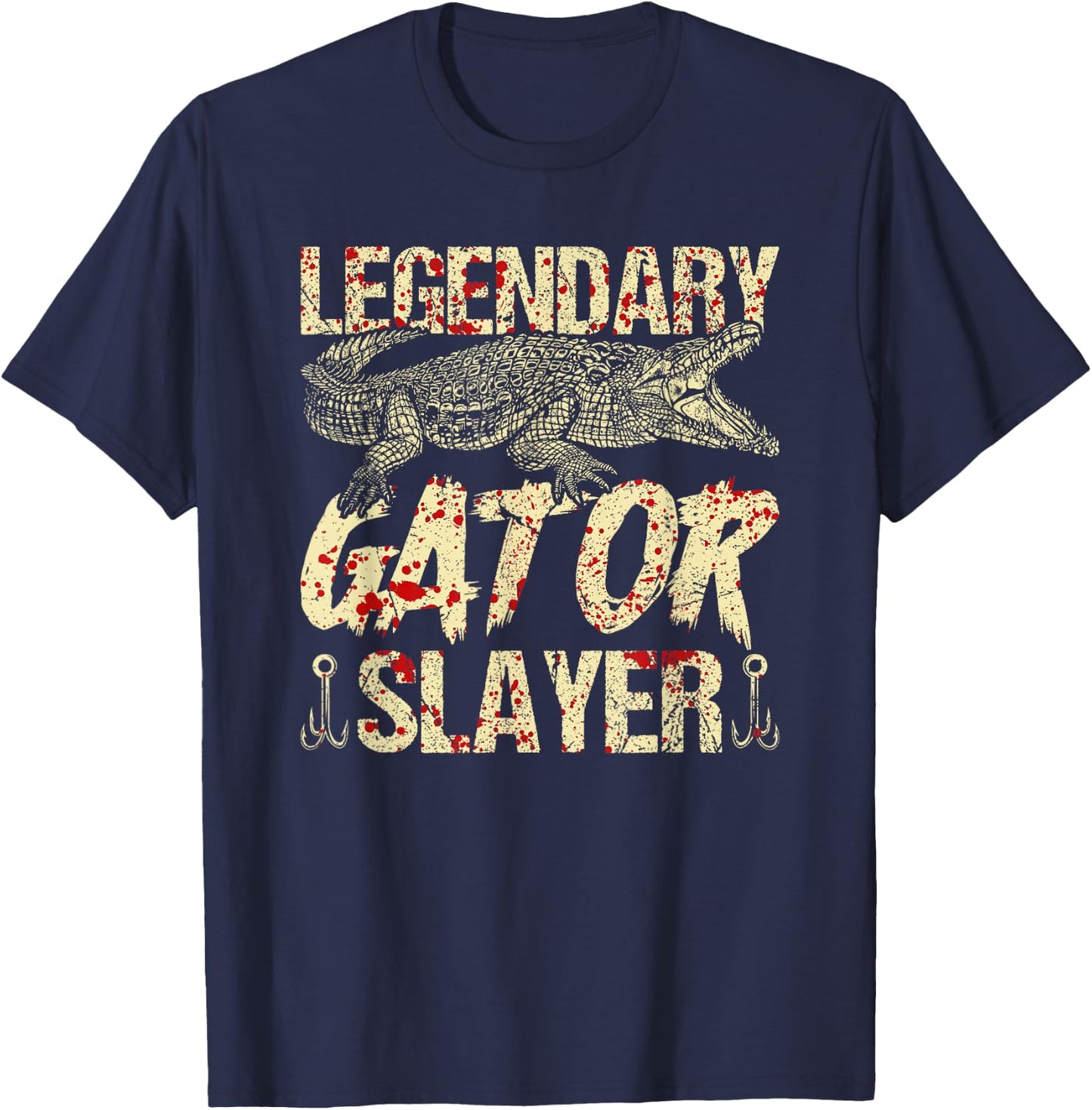 Alligator Hunter Legendary Gator Slayer Bloody Gator Hunting T-Shirt - T-Shirt | Navy