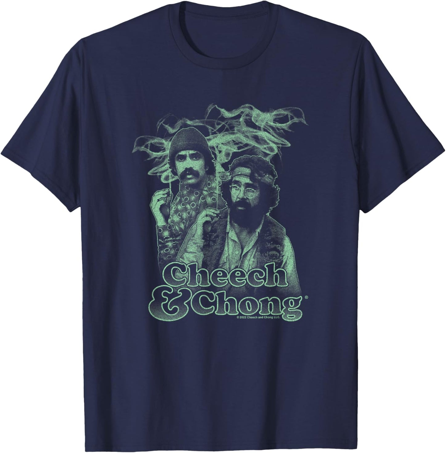 Cheech & Chong Smoking with Style Photography T-Shirt - T-Shirt | Navy