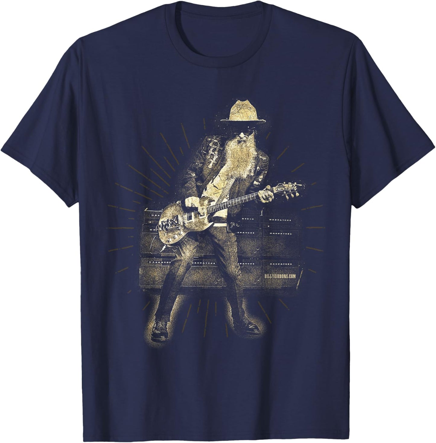 Official Billy F Gibbons from ZZ Top Live III T-Shirt - T-Shirt | Navy