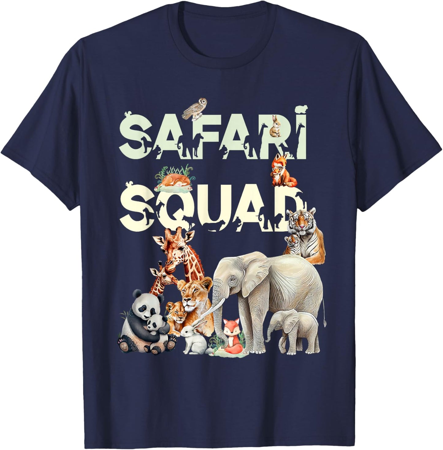 Safari Squad Animals Funny Zoo Animal Lovers Funny Safari T-Shirt - T-Shirt | Navy