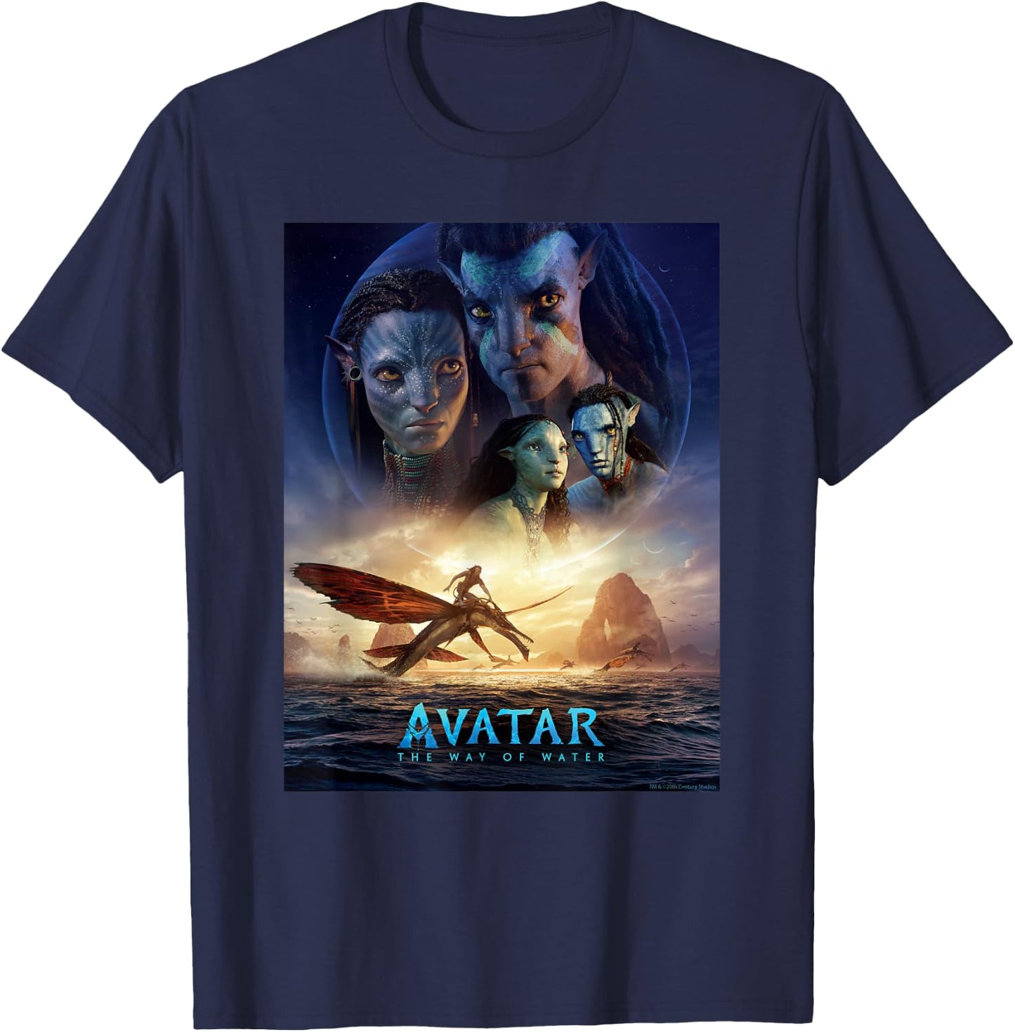 Avatar: The Way of Water Theatrical Movie Poster Small T-Shirt - T-Shirt | Navy