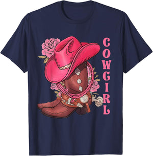 Cowgirl Hat Boots Western Country Southern Rodeo Texas Cute T-Shirt - T-Shirt | Navy