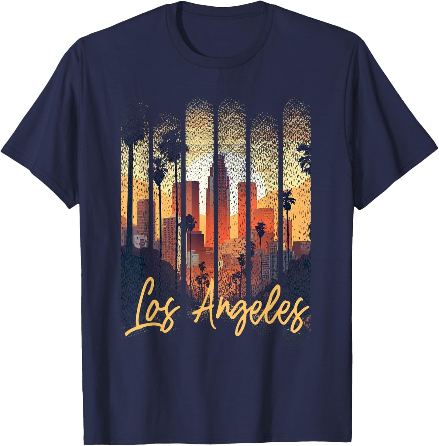 Los Angeles California City Downtown Skyline California L.A. T-Shirt - T-Shirt | Navy