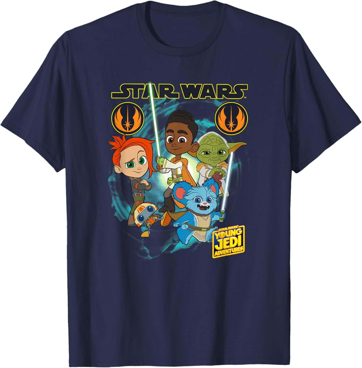 Star Wars: Young Jedi Adventures Hero Group Shot T-Shirt - T-Shirt | Navy