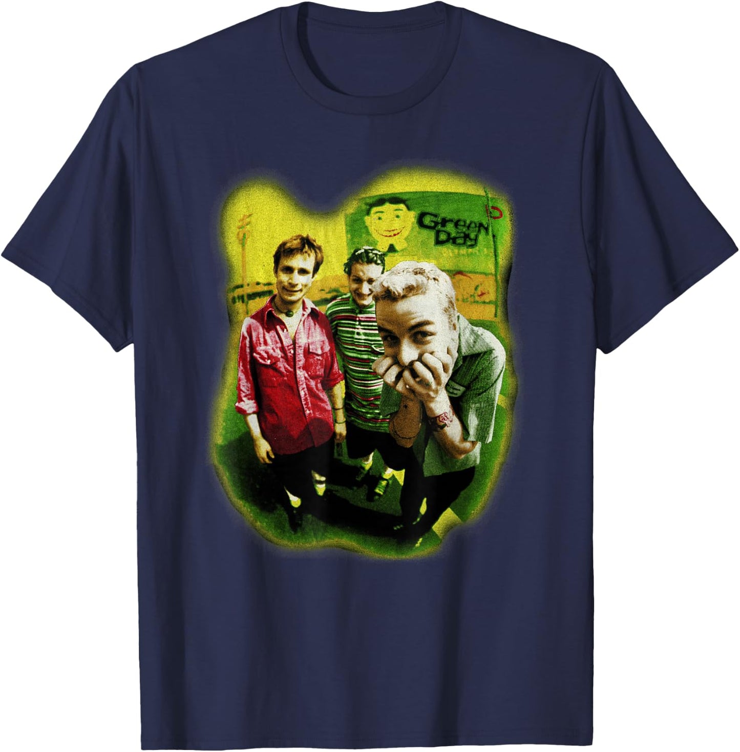 Green Day Neon Photo T-Shirt - T-Shirt | Navy