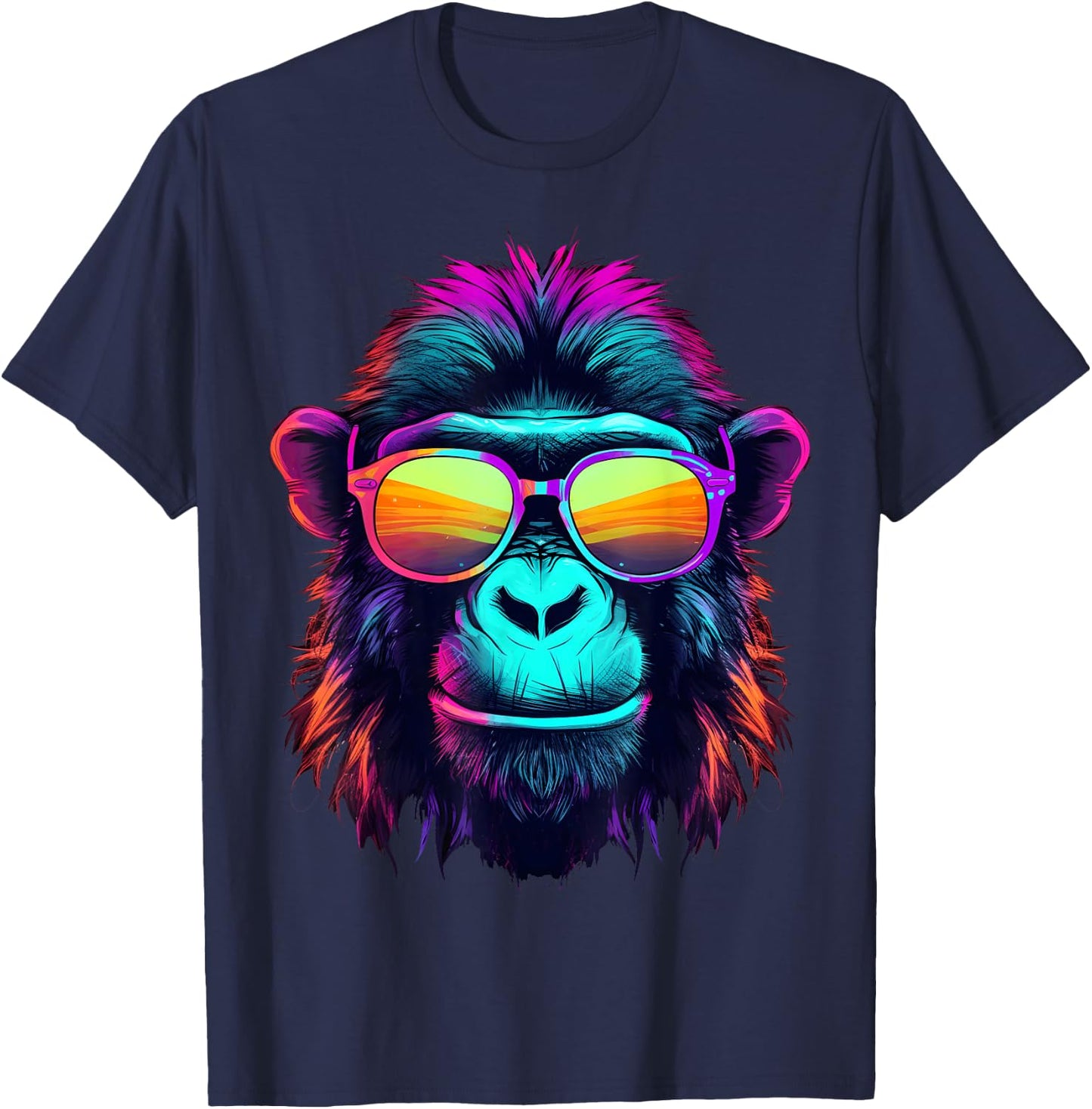 Cool Chimp with Sunglasses. T-Shirt - T-Shirt | Navy