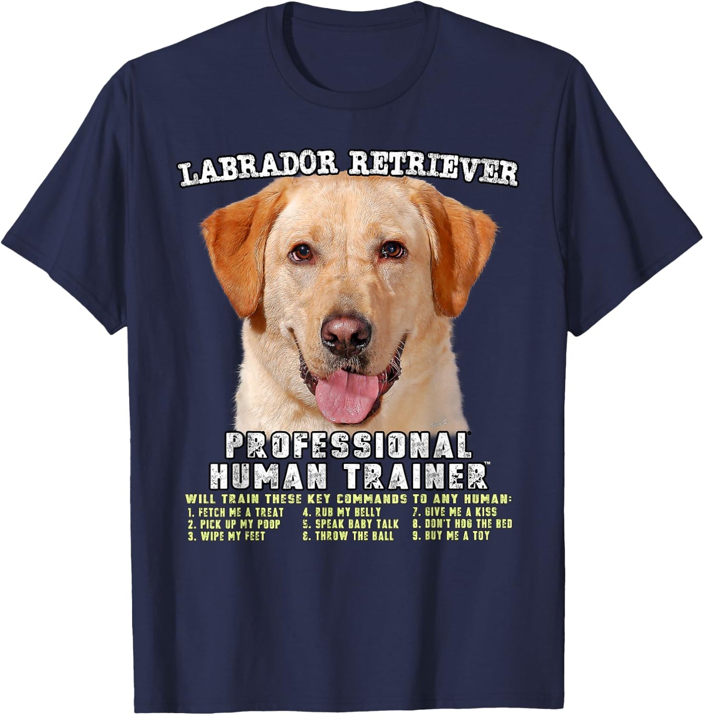 Labrador Retriever Yellow Lab Professional Human Trainer T-Shirt - T-Shirt | Navy