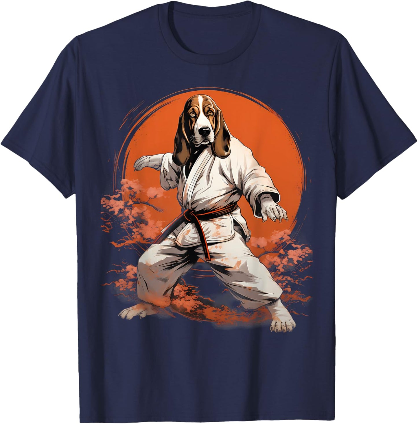 MMA Basset Hound Dog Karate T-Shirt - T-Shirt | Navy