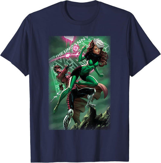 Marvel X-Men The Uncanny X-Men Rogue & Gambit Cover T-Shirt - T-Shirt | Navy