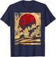 Nine-tailed fox Japanese retro art T-Shirt - T-Shirt | Navy